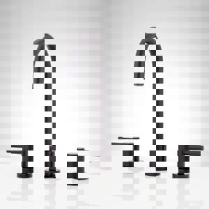 Two Handle Widespread Bathroom Sink Faucet in Matte Black